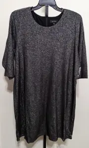Karen Kane Women's Plus Metallic A-Line Dress Black-Gray Metallic Size 3X $168