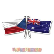 Czech Republic & Aussie flag sticker 180mm quality water & fade proof vinyl
