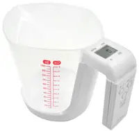 在飛比找樂天市場購物網優惠-日本 DRETEC 法蕾娜 量杯造型 廚房電子料理秤-白色 