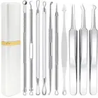 Pimple Popper Tool Kit - 10 Pcs Blackhead Remover Comedone Extractor Kit with...