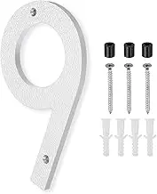 uxcell 10 Inch House Number, House Address Numbers Sign Large Floating Modern with Screws for Outside Door Wall Street, Silver, 9