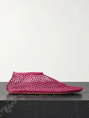 [Christopher Esber] Christopher Esber - Minette Crystal-embellished Mesh Ballet Flats - Pink - IT35 IT 35 Pink