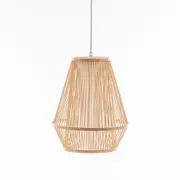 Natural Woven Bamboo Empire Pendant Lamp Hanging Light Bell Shade Boho Tropical