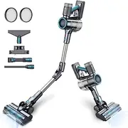 Cordless Vacuum Cleaner, 380W/27KPa Stick Vacuum Cleaners with LCD Touch Screen, 50Min Runtime Battery, Lightweight Handheld Cordless Vacuum for Carpet Pet Hair Floors