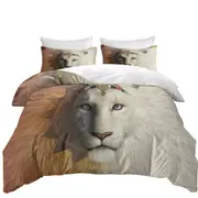 Animal Art Amari the White Lion Quilt Cover