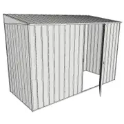 Build-A-Shed 1.2 x 3.0 x 2.0m Skillion Single Hinged Side Door Shed - Zinc