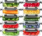 10 Pack Glass Meal Prep Containers, Glass Airtight Food Storage Containers with