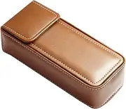 [Axcvveiyi] PU Leather Eyeglass Case, Eyeglass Case Hard Shell, Retro Eyelasses Case,Portable Sunglasses Case for Men Women