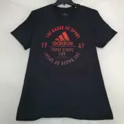 Adidas Shirt Mens Large L Black Outdoors Retro Spell Out Casual Amplifer Tee NWT