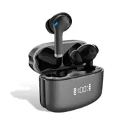 M48 Wireless Bluetooth TWS 5.1 Hi-Fi Stereo Headphones With Microphone Touch Waterproof Sports Earbuds LED Display - black