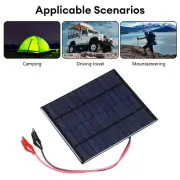 Portable Outdoor 12V 5W Solar Panel External Battery Charger with Clip Car Boat