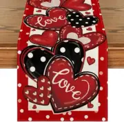 Artoid Mode Red Polka Dot Heart Love 13" x 72", Table Runner,