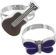 [TINEASUR] 2 Pcs Adjustable Color Changing Dragonfly Guitar Design for Fun Emotion Temperature Rings for Birthday Parties Costumes and Goodie Bags