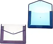 HOODANCOS Plastic File Bag A4 Snap Button 2 Pack Document Bag Organizer for Office Lightweight Random