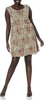[Star Vixen] Women's Plus-Size Sleeveless Peasant Dress with Keyhole Tie