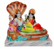Hindu God Laxmi Vishnu Handicraft Idol Figurine Statue 7 inches