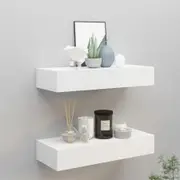 Wall-mounted Drawer Shelves 2 pcs White 60x23.5x10cm MDF