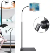 Tablet Floor Stand Adjustable Height Gooseneck Phone Holder For 4"-10.6" iPad