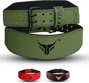 Mytra Fusion Weight Lifting Belt Double Prong Buckle Power Lifting Back Support Belt 100% Leather Gym Belts for Weightlifting Weight Lifting Belts for Men Women, Powerlifting