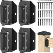 4 Pcs Aluminum Deck Railing Bracket Connectors for 2"x4" (Actually 1.5"x3.5")...