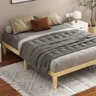 Queen Bed Frame Wooden Bed Base with Solid Wood Pine Timber Slats Oak Bed Found