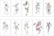 10 Sheets Flower Arm Temporary Tattoo Stickers Flowers Tattoo Waterproof Durable Sexy Stickers