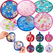 6PCS Foldable Handheld Fans, Foldable round Hand Fans, Foldable Female Hand Fans