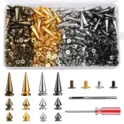 240 Sets Punk Spikes and Studs Kit, 4 Colors Cone Spikes, 3 Sizes Metal Tree ...