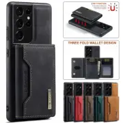 For Samsung S21 S20 FE Ultra Plus Note20 Magnetic Case Leather Wallet Card Cover