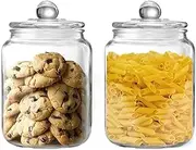 WDOPEN Glass Cookie Jar Large Glass Jars with Lids, Airtight Storage Clear Containers for Cookie, Candy, Flour, Sugar, Coffee, Set of 2