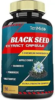 Black Seed Extract Capsules & Apple Cider, Turmeric, Fenugreek, Milk Thistle | Rich in Nutrients, Omega | Supports Immune, Digestive Health | Nigella Sativa Supplement, 90caps