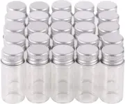 Maxmau 100 10Ml Vials Small Mini Tiny Glass Bottles Clear Empty Jars with Alu...