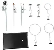 JEWEDECO Laboratory Retort Stand Kit Base with Brackets for Chemistry Equipment Lightweight Detachable Design for Easy Storage for Physics Chemistry