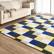 Iris Plaza Carpet Rug, Washable, Rug, Mat, 51.2 x 72.8 inches (130 x 185 cm), Anti-Slip, Hot Carpet, 2 Tatami Mat, Dust Mite Resistant, Flannel, Smooth Texture, Stylish, Scandinavian Rug, Geometric