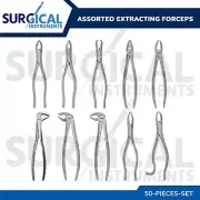 50 Pcs Extracting Forceps Extraction Dental Instruments Stainless German Grade