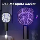 USB Fly Bug Zapper Electric Shock Insect Racket Mosquito Swatter Trap Home