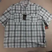 Habit Fishing Shirt 3XL Blue Plaid Lightweight Mesh Vented Solar Factor