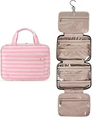 [JSGHGDF] Large Capcity Toiletry Bag Travel Bags Hanging Hook Makeup Cosmetic Bag Toiletries Portable Storage Bag, Pink