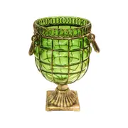 SOGA Green Glass Jar Vase – Solid Base