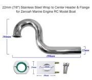 Stainless Steel Wrap to Center Header & Flange for Zenoah Marine Engine RC Boat