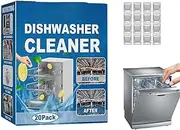 Dishwasher Tablets, Dishwasher Cleaning Tablets Removes Limescale Build Up, Highly Efficient Dishwasher Cleaner for Kitchen Tableware Care (20pc)