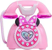 Disney Junior Minnie Mouse Ring Me Rotary Phone with Lights and Sounds, Pink, Kids Toys for Ages 3 Up by Just Play