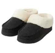 Dearfoams Ladies' Size X-Large (11/12) Memory Foam Slippers, Black