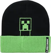 [Heroes Inc.] Official Unisex Adult Minecraft Creeper Black Knitted Beanie Hat - One Size