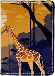 [CWAGFEQZ] Passport Holder,Passport Cover,Passport Holder for Women Men Family,African Giraffe Grassland