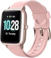 Smart Watch for Android/Samsung/iPhone, Activity Fitness Tracker with IP68 Waterproof for Men Women & Kids, Smartwatch with 1.3" Full-Touch Color Screen, Heart Rate & Sleep Monitor (Pink)