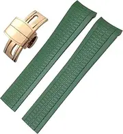 [KAVJU] 22mm Fluorous Silicone Rubber Watchband for Patek Aquanaut 5168G 5968G Philippe Metal Pins Curved End Soft Watch Strap Bracelets
