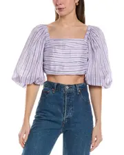 Sandro Linen-Blend Top