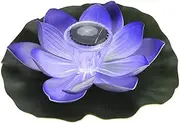Solar Powered LED Light Floating Lotus Flower Lamp Waterproof for Pool Pond Garden Outdoor Night Light (Purple)