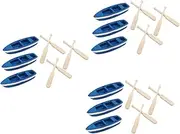 Operitacx 3sets Elegant Mini Boat and Paddle Set Home Decor Craft Model Fine Workmanship Durable Material Ideal Present for All 3pcs*3